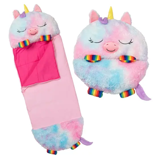 Happy Nappers: Pillow & Sleepy Sack: Medium - Rainbow Unicorn - 54 x 20", Plush Animal Character, 2-In-1 Pillow Sleeping Bag, Play, Kids Ages 3+ {3}