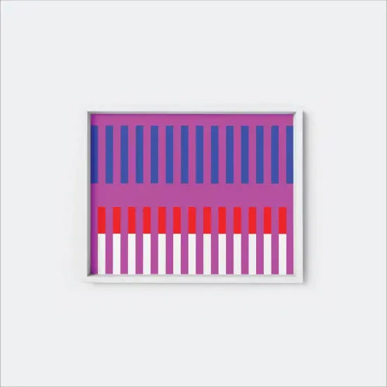 Geo Stripe Colorful Modern Art Print {1}