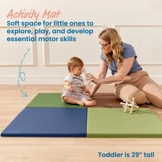 Play Patch Activity Mat Squares, Modular Playmat, 4-Pack Earthtone {3}