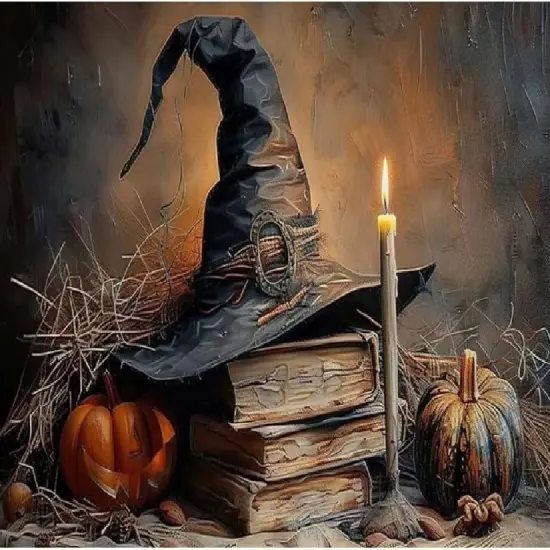 Halloween Diamond Painting kit for Adults Witch Hat Full Drill-12x16inch {1}