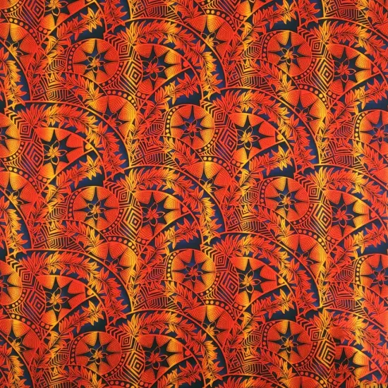 1 Yard Plumeria Star Design Rayon Fabric 36" x 44" Length x Width CRIMSON / NA {1}