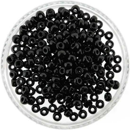 Miyuki Round Seed Bead Size 6/0 20 Gram Tube Opaque Black {2}