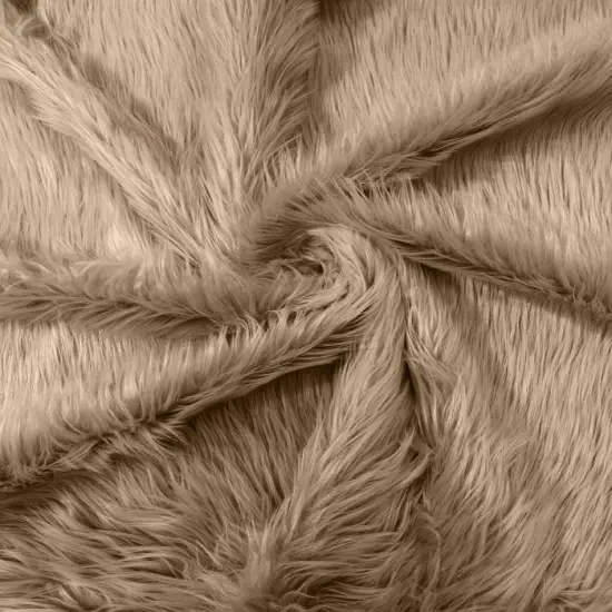 1 Yard Solid Faux Fox Fur Fabric for Cosplay Crafts Home Decor and Upholstery Dark Taupe {1}