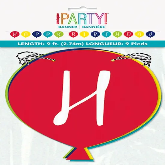 Balloon Party Birthday Shaped Banner 9 ft {2}