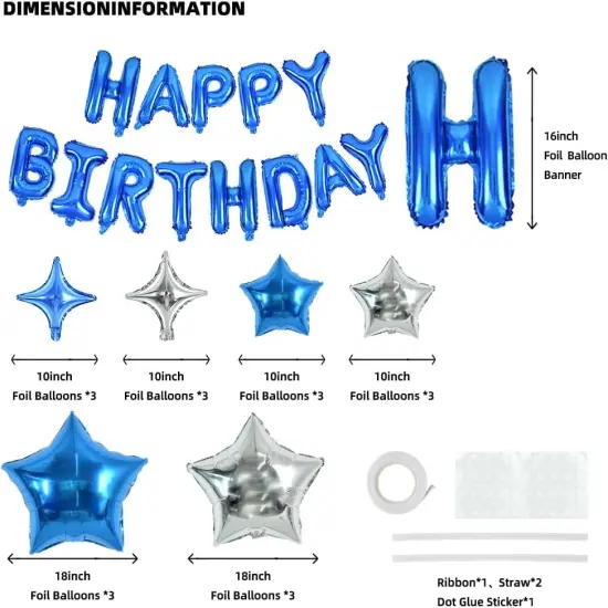 16 Inch Happy Birthday Balloon Banner {2}