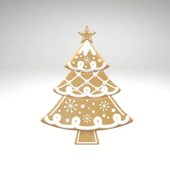 Metal Gingerbread Tree Sign &ndash; 12.5" Embossed Christmas Decor with Icing Details-MD1661H6 {2}