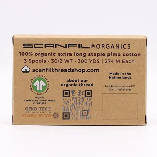 30wt Organic Pima Cotton Thread Trio Set 3ct Achromatic 300 Yards Spools {5}