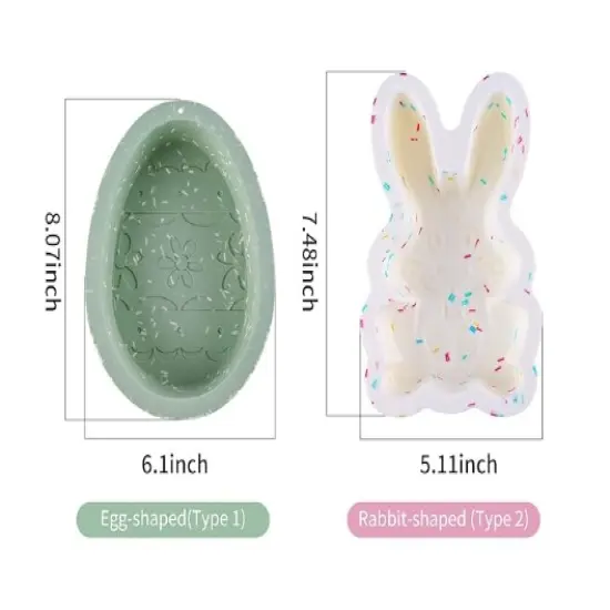 Easter Egg and Bunny Silcone Mold 2 PC {2}
