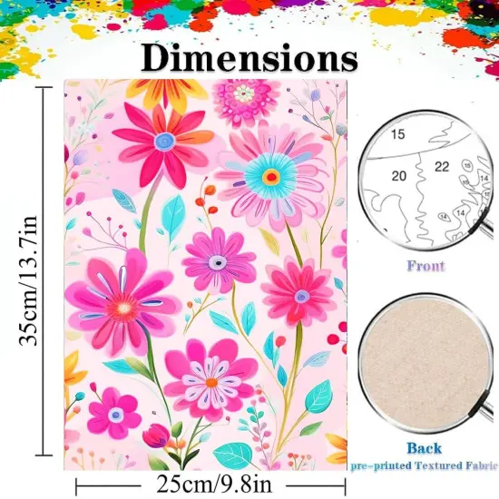 Paint by Numbers for Adults - DIY Adult Easy Flower Paint by Number Kits 6Pack On Canvas,Painting by Numbers for Beginners,Flowers Acrylic Paint Bohemian Plants Crafts for Home Decor {4}