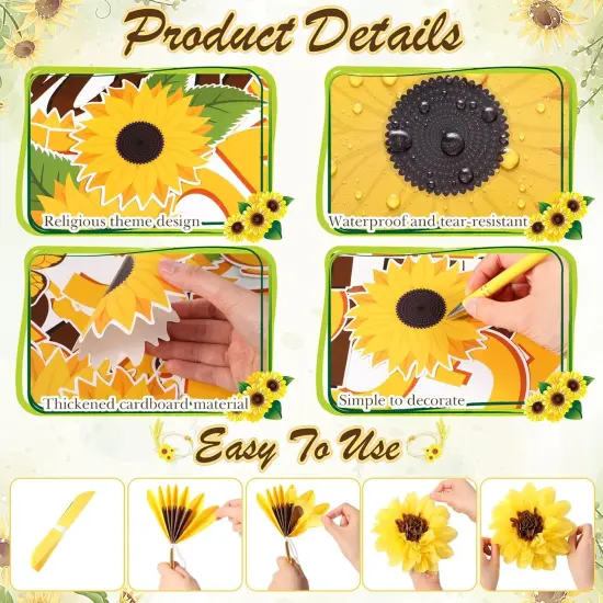 Christian Bulletin Board Decoration Set 3D Sunflower Classroom Decorations {3}