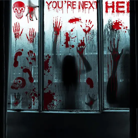 Large Spooky Halloween Window Decorations {5}