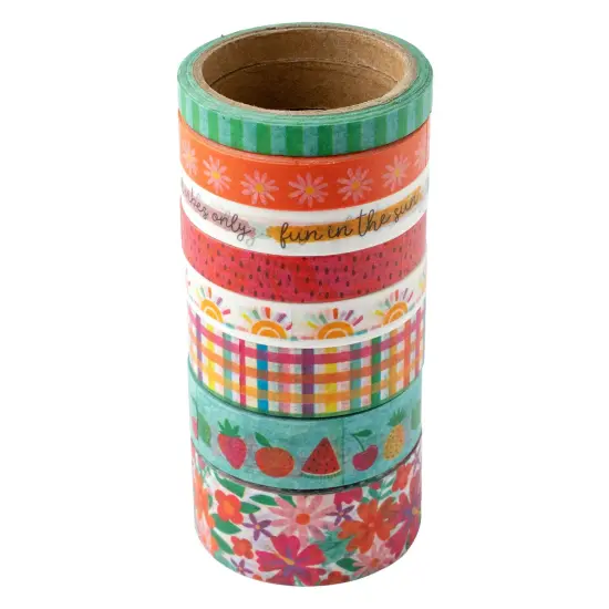 Pebbles Fun In The Sun Washi Tape-8/Pkg {4}