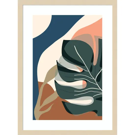 Boho Leaves III by Arctic Frame Wood Framed Wall Art Print {1}