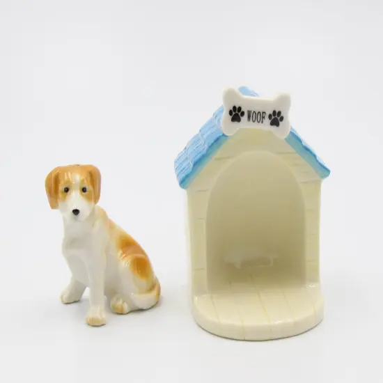 Ceramic Dog With Doghouse Salt And Pepper Shakers, Home D&eacute;cor, Gift for Her, Gift for Mom, Kitchen D&eacute;cor, Dog Lover Gift, Pet Loss Gift {3}