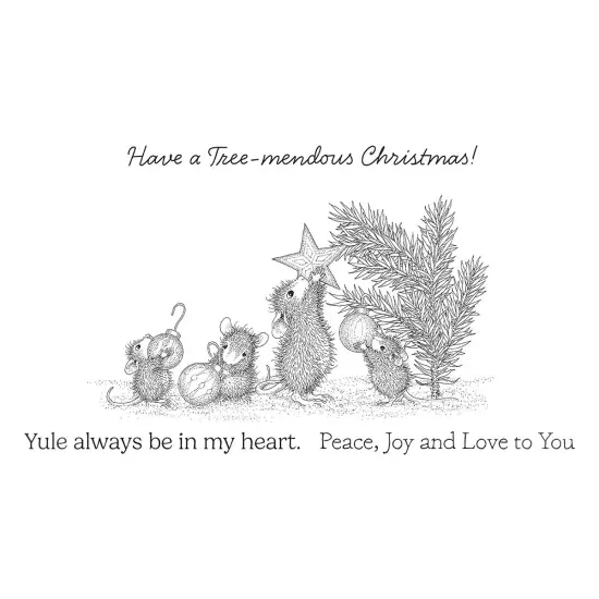 House Mouse Cling Rubber Stamp-Tree-mendous Christmas {3}