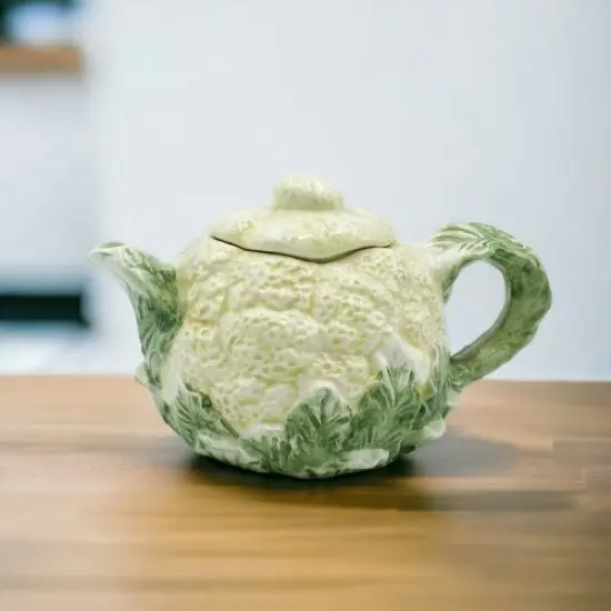 Ceramic Mini Cauliflower Teapot, Gift for Her, Gift for Mom, Tea Party D&eacute;cor, Caf&eacute; D&eacute;cor, Farmhouse Kitchen D&eacute;cor {2}