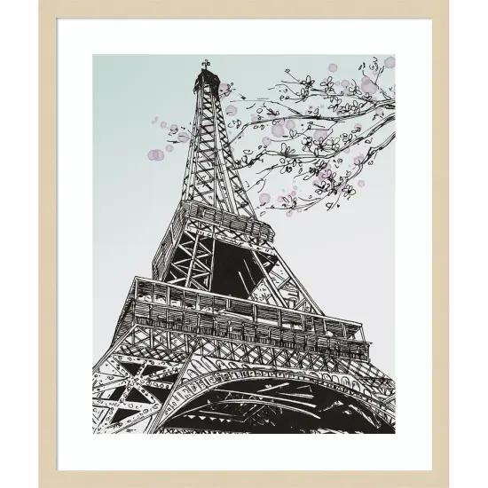 Spring in Paris I by Melissa Wang Wood Framed Wall Art Print {1}