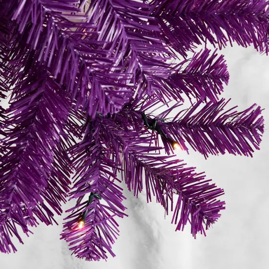 4ft Pre Lit Christmas Tree Mini Artificial Tree with Twinkling LED Lights for Bedroom or Apartment Pink {11}