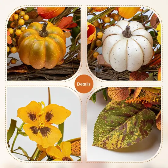 22 Inch Artificial Fall Wreath Thanksgiving Wreaths {5}