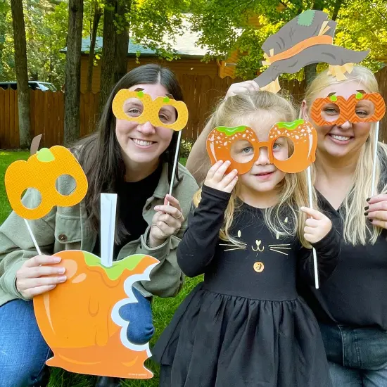 Big Dot of Happiness Pumpkin Patch Glasses and Masks - Paper Card Stock Fall, Halloween or Thanksgiving Party Photo Booth Props Kit - 10 Count {6}