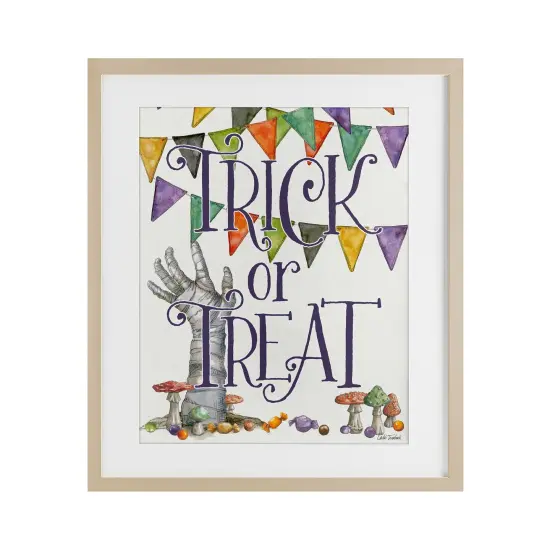 Spellbound Trick Or Treat Framed Print Under Glass Art Brown {1}