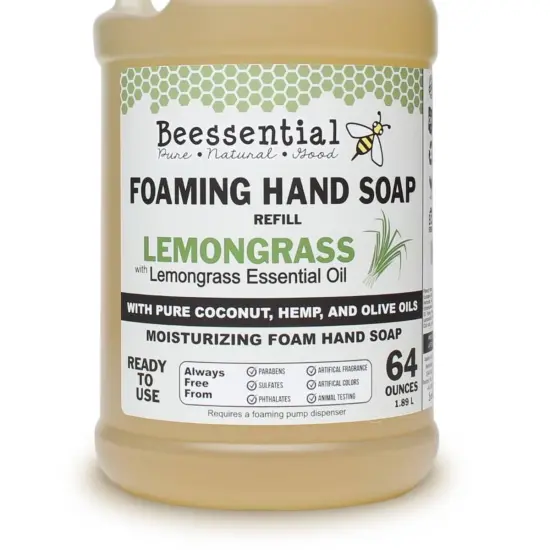 Beessential Foaming Hand Soap Refill Lemongrass 64 Fluid Ounce {4}