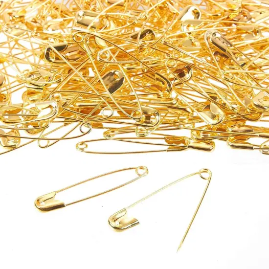 400-Count Safety Pins - Large Safety Pins for Garment Repair, Quilting, Jewelry Making, Gold - 1.7 x 0.4 Inches {1}