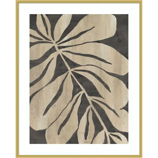Bold Leaf Fossil I by June Erica Vess Wood Framed Wall Art Print {1}