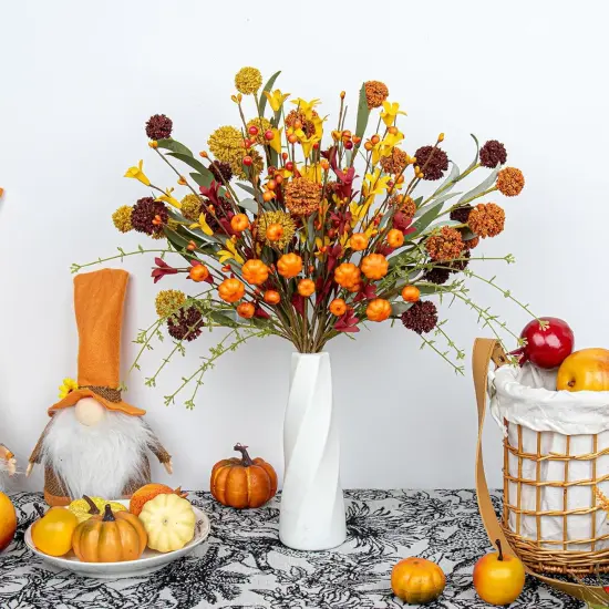 12 Pack Fall Floral Picks - 17 Inch {2}