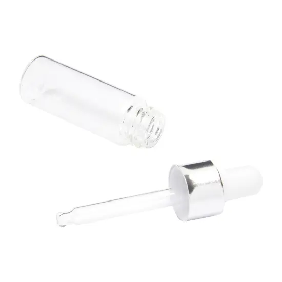 0.17 oz Clear Glass Dropper Bottles, Pipettes, Labels, Funnels (Silver, 95 Pieces) {6}