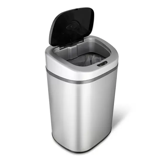 Stainless Steel 21-Gallon Motion Sensor Trash Can with Removable Liner and Lid {1}