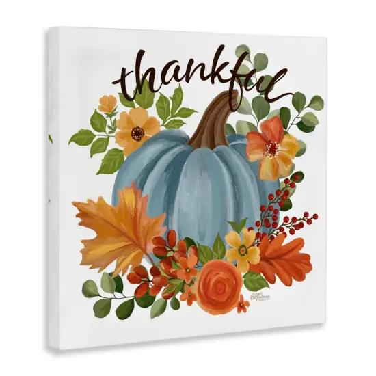 Autumnal Thankful Pumpkin Canvas Art {3}