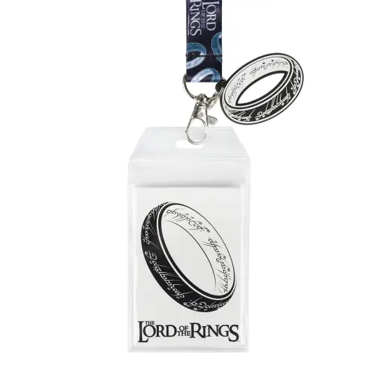 Lord Of The Rings The One Ring 22" Black & White Lanyard WIth ID Sleeve {2}