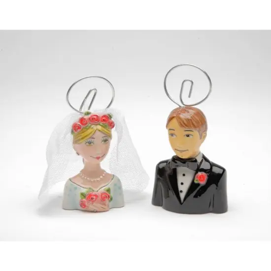 Ceramic Bride & Groom Card Holder ( 2 Pcs Set ), Wedding Party Decor {3}