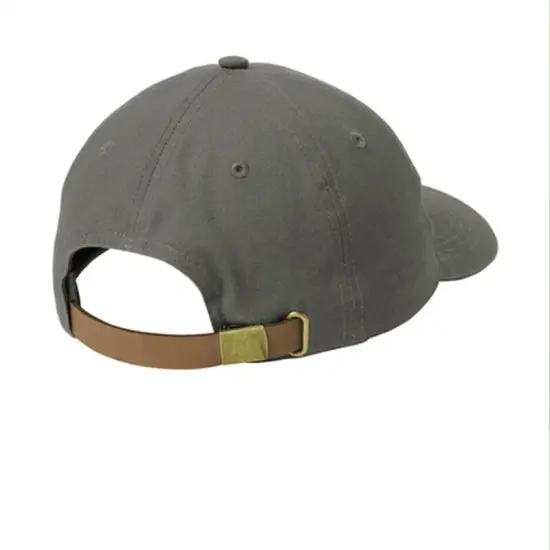 Port Authority&reg; Leather Strap Cap, Unstructured Mid-Profile Cotton Canvas Hat with Adjustable Leather Closure Regatta Blue {4}