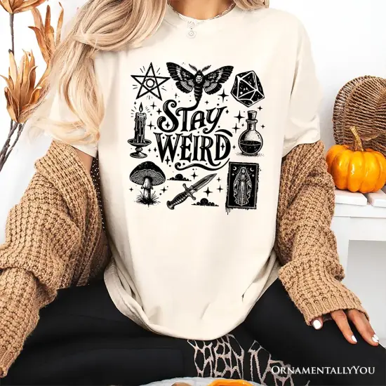 Stay Weird Witchy Vibes T-Shirt, Mystical Halloween Tee for Powerful Women {2}