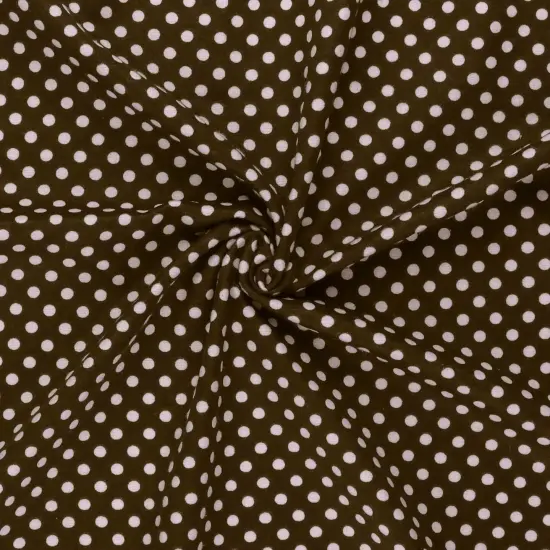 Mook Fabrics Polka Dot Flannel Fabric [43 in. Wide] - By The Yard Brown/White {2}