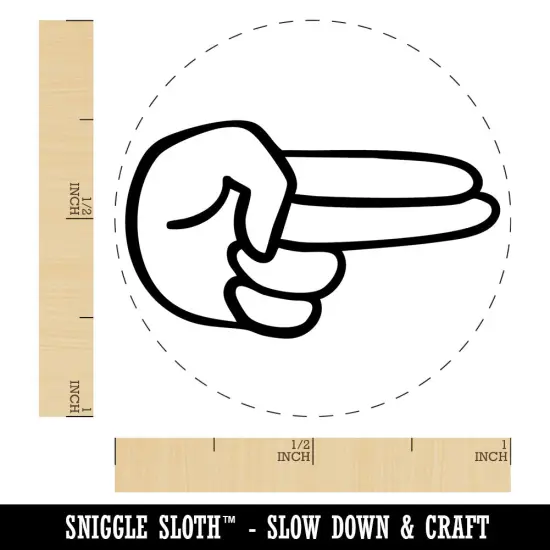 Two Finger Pointing Hand Self-Inking Rubber Stamp for Stamping Crafting Planners Green {1}