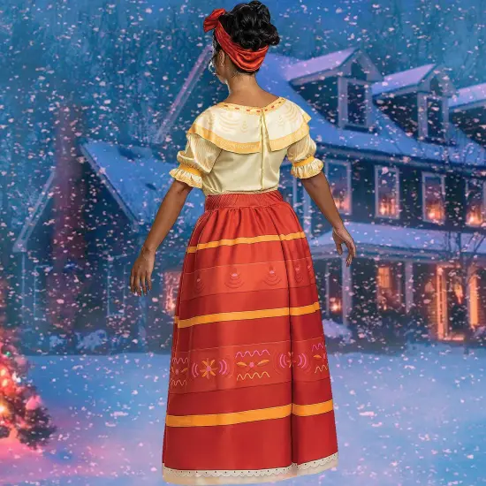 Teen Girls Dolores Costume from Encanto with Dress and Headband {4}