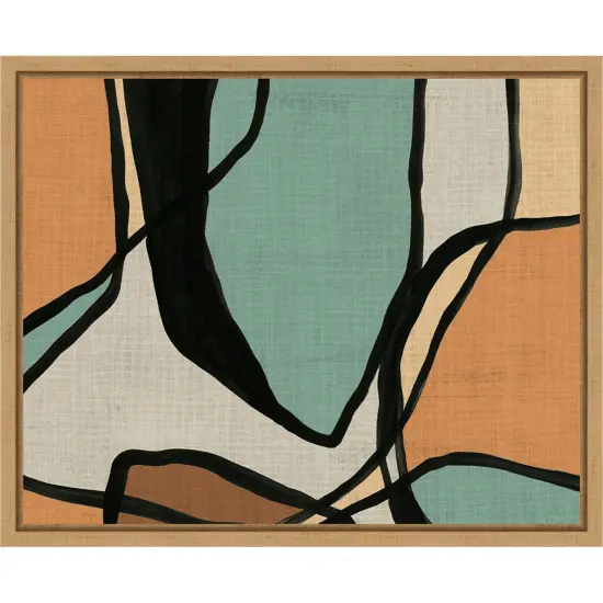 Abstract Stained Glass I by June Erica Vess Framed Canvas Wall Art {1}