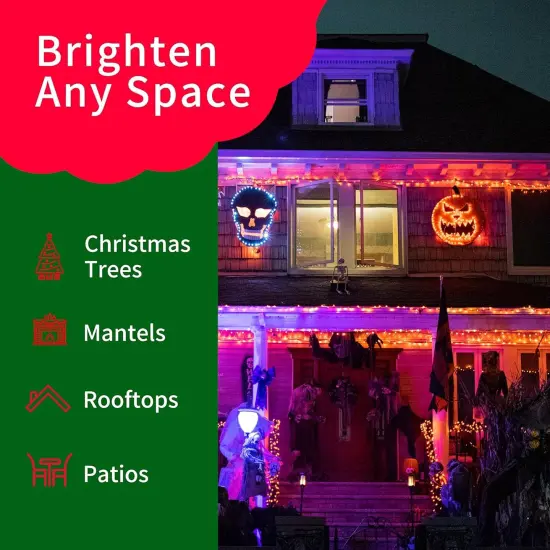 Ultra-Bright Connects End to End Orange Christmas Mini Lights 100L 19.6Ft {3}