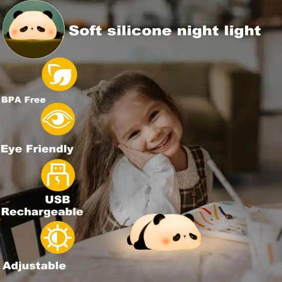 Cute Rechargeable Panda Lamp for Kids Room {3}