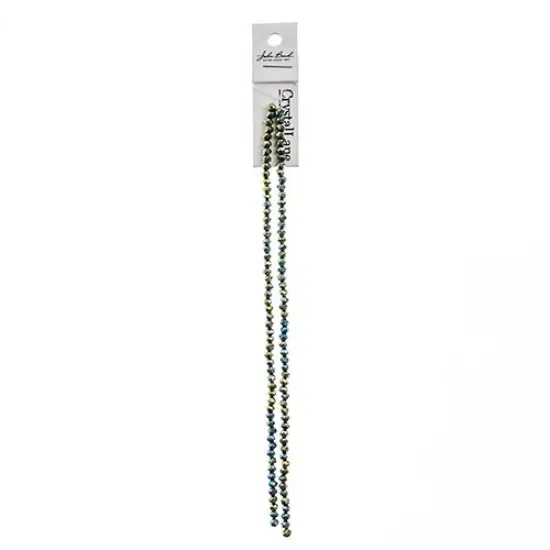 Crystal Lane DIY 2-Strand 7in Opaque Iris Finish Glass Rondelle Donut Bead Strands {2}