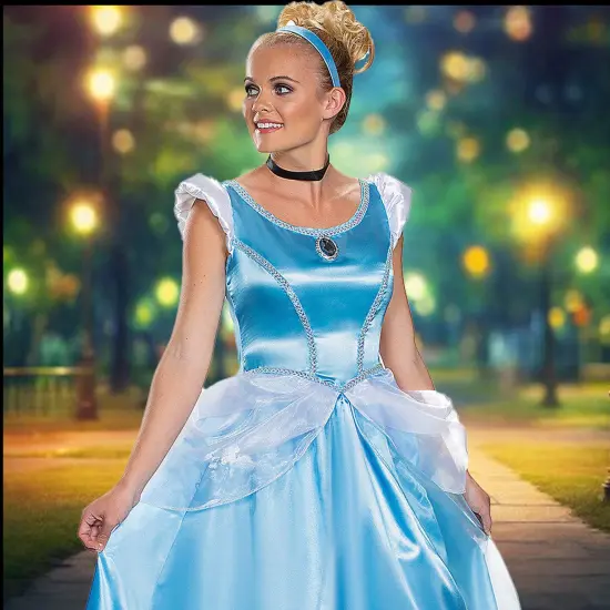 Womens Classic Disney Cinderella Deluxe Costume Pale Blue Gown {2}