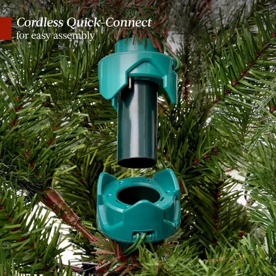 Frosted Scotch Pine Christmas Tree Cordless Setup with 1,320 Tips & 2-in-1 LED Lights for indoor holiday decoration {12}