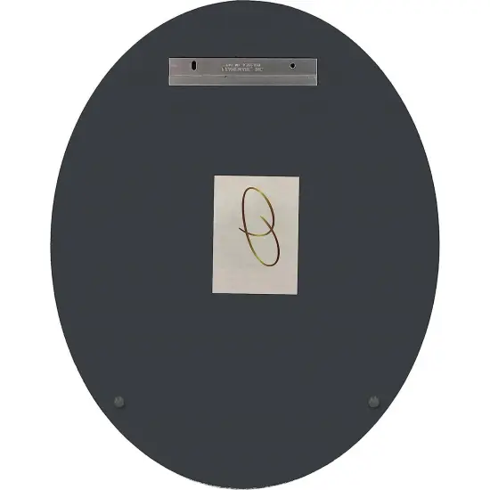 Silver Frameless Oval Bathroom Mirror with Beveled Edges and Ultra-Thin Hanging System {5}