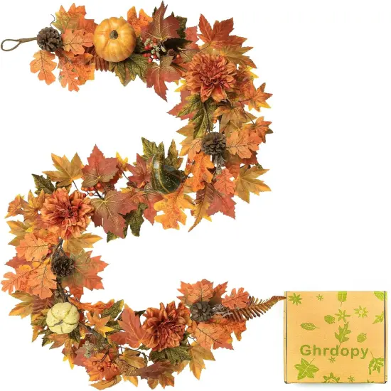 Artificial Fall Maple Leaves Garland - Style 1 {1}