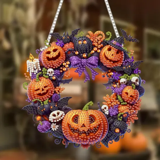 Diamond Art Painting Hanging Kit for Adult(Halloween Pumpkin) {3}