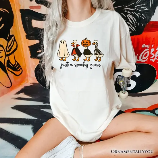 Just a Spooky Goose T-Shirt, Funny Halloween Costumes Tee {2}