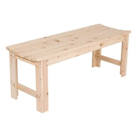 Patio Bench 4 ft Backless Cedar Wood for Garden or Porch {2}